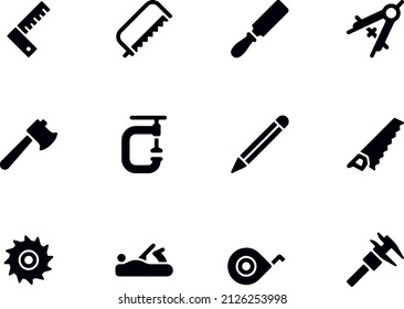 Carpentry tools icons vector design 