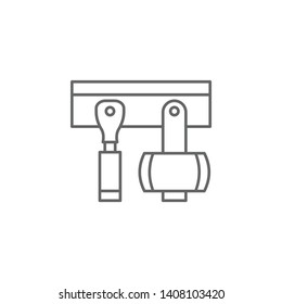 Carpentry, tools line vector icon