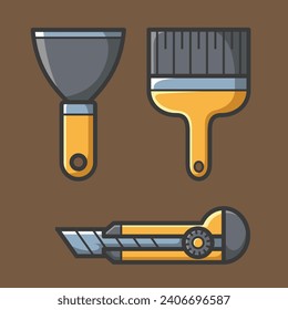 Carpentry tools vector design art for woodworking and construction. Home and handy carpenter tools vector icon arts