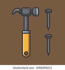 Carpentry tools vector design art for woodworking and construction. Home and handy carpenter tools vector icon arts