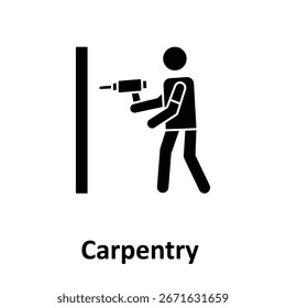Carpentry Vector Icon, das leicht geändert oder bearbeitet werden kann

