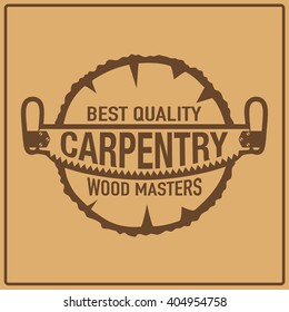 Carpentry vintage design logo