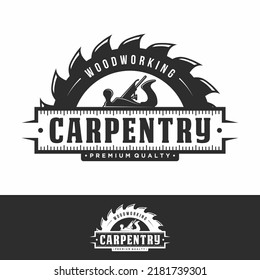 Carpentry Retro Vintage Logo Design