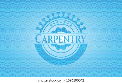 Carpentry water concept emblem. Vector Illustration. Detailed.