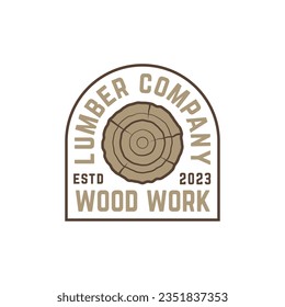 carpentry wood work badge logo vector illustration. for printing, stickers, labels, company logos