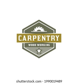 carpentry or wood worker logo with an illustration of wood cutter. vector graphic for carpenter logo template.
