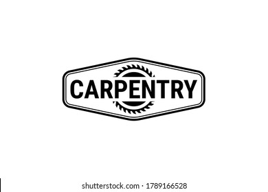 Carpentry wood working logo retro vintage vector illustration