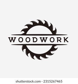 carpentry woodwork logo design vector