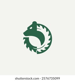 carpentry woodwork logo design. Vector illustration carpentry woodwork with bear shape. modern logo design vector icon template