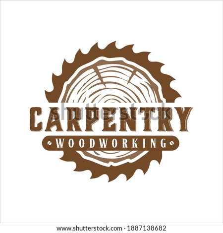carpentry woodwork vector logo inspiration, vintage style