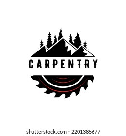 carpentry woodworker sawmill logo design