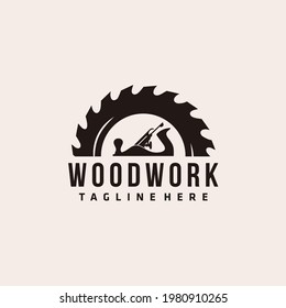 Carpentry, woodworkers, woodworking logo design for wood shop, industry	

