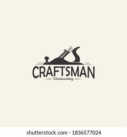 carpentry woodworking company logo concept. vintage design of carpenter tool vector illustration