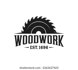 Carpentry, woodworking logo design. Sawmill or saw logo template