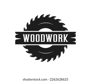 Carpentry, woodworking logo design. Sawmill or saw logo template