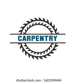Carpentry, woodworking retro vintage logo design vector illustration