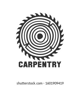 Carpentry, woodworking retro vintage logo design vector illustration