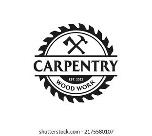 Carpentry Woodworking Retro Vintage Logo Design