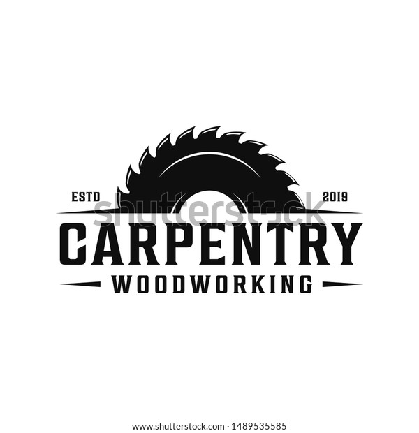 Carpentry, woodworking retro vintage logo design.\
Sawmill / saw logo