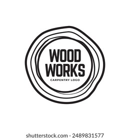 Carpentry, woodworking retro vintage vector logo design.