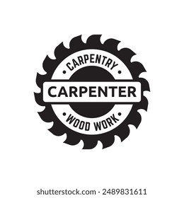 Carpentry, woodworking retro vintage vector logo design.