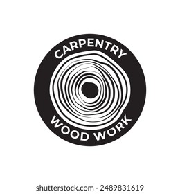 Carpentry, woodworking retro vintage vector logo design.