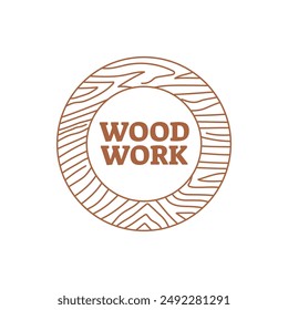 Carpentry, woodworking retro vintage vector logo design.