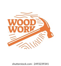 Carpentry, woodworking retro vintage vector logo design.