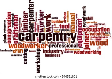 Carpentry word cloud concept. Vector illustration