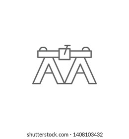 Carpentry, Work Bench Line Vector Icon