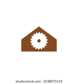 Carpentry workshop logo with a wood plane. Woodworking and woodcraft. Vector on white background.