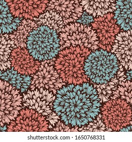 Teppich abstrakter Vintage Blumen Textur.Vektorillustration nahtlos.