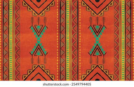 Padrão boêmio de tecido tribal de pano de lama africano de tapete, elementos geométricos, ziguezague, design tribal, ilustração vetorial, padrão bogol de pano de lama americano padrão tribal Azteca projeto padrão para têxtil