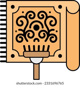 Carpet beater or carpetbeater vector color design, Housekeeping symbol, Office caretaker sign, porter or cleanser equipment stock illustration, Dry foam carpet cleaning concept