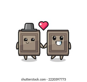 carpet cartoon character couple with fall in love gesture , cute design