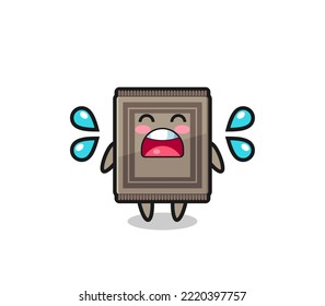 carpet cartoon illustration with crying gesture , cute design