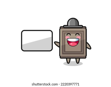 carpet cartoon illustration doing a presentation , cute design