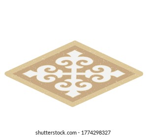 carpet for chair ethnic isometric vector icon