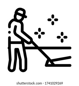 carpet cleaner worker icon vector. carpet cleaner worker sign. isolated contour symbol illustration