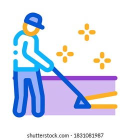 carpet cleaner worker icon vector. carpet cleaner worker sign. color symbol illustration