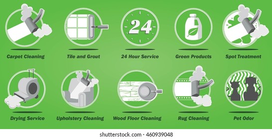 Carpet Cleaning Business Service Icons