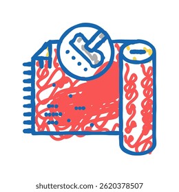 carpet cleaning doodle icon sketch vector. carpet cleaning sign. isolated symbol illustration