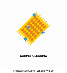 Carpet Cleaning flat colored icon or logo. Symbol or sign on house repair and maintenance services theme. Editable vector illustration.