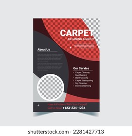 Plantilla de diseño de volante de limpieza de alfombras, Volante de servicio de limpieza.