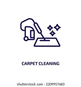 carpet cleaning icon from cleaning collection. Thin linear carpet cleaning, dust, housework outline icon isolated on white background. Line vector carpet cleaning sign, symbol for web and mobile