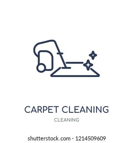 Carpet cleaning icon. Carpet cleaning linear symbol design from Cleaning collection. Simple outline element vector illustration on white background.
