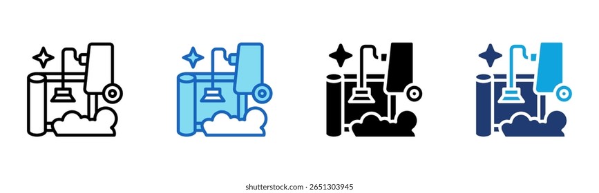 Carpet Cleaning icon Multi Style Vector Illustration