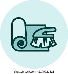 Teppichreinigung, Illustration, Vektorgrafik auf weißem Hintergrund.