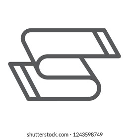 Carpet cleaning line icon, clean and home, rug sign, vector graphics, a linear pattern on a white background, eps 10.
