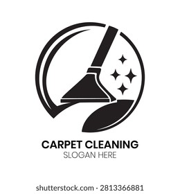 Carpet Cleaning logo. This professional design features a carpet cleaning machine in action, clearly representing specialized floor care services, making it a perfect branding element for carpet cleaning businesses, janitorial services, or residential home care companies aiming for a modern and effective visual identity.